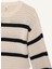 Kız Çocuk Bisiklet Yaka Çizgili Ajurlu Çizgili Triko Kazak D9215A825SP 10
