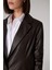 Sorbe x DeFacto Oversize Geniş Kalıp Ceket Yaka Suni Deri Düğmeli Blazer Ceket D9714AX24AU 6