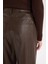 Culotte Yüksek Suni Deri Kışlık Pantolo Bel Crop Fit Crop D5251AX24AU 7