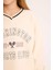 Kız Çocuk 2'li Takım Baskılı Sweatshirt Beli Paçası Lastikli Eşofman Altı D9886A825SP 8
