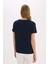 Regular Fit Apaş Yaka Basic Düz Bürümcük Kısa Kollu Tişört E0325AX25SP 6