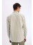 Regular Fit Polo Yaka Keten Karışımlı Yazlık Uzun Kollu Gömlek E0518AX25SM 6