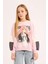 Kız Çocuk Relax Fit Bisiklet Yaka Baskılı Sweatshirt E0460A825SP 6