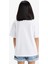 Kız Çocuk Oversize Geniş Kalıp Bisiklet Yaka Baskılı Kısa Kollu Tişört E0392A825SM 6