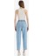 Pull On Paperbag Yüksek Bel Düz Paça Uzun Yumuşak Jean Pantolon E0733AX25SM 7