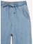 Pull On Paperbag Yüksek Bel Düz Paça Uzun Yumuşak Jean Pantolon E0733AX25SM 9