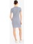 Coool Bodycon Vücudu Saran Bisiklet Yaka Çizgili Fitilli Kaşkorse Kısa Kollu Mini Elbise C1733AX25SP 6