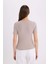 Slim Fit Dar Kesim Bisiklet Yaka Fitilli Kaşkorse Basic Düz Kısa Kollu Tişört C0097AX25SP 6