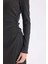 Bodycon Vücudu Saran Yarım Balıkçı Yaka Basic Düz Bürümcük Uzun Kollu Midi Elbise D8643AX24AU 7