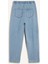 Pull On Paperbag Yüksek Bel Düz Paça Uzun Yumuşak Jean Pantolon E0733AX25SM 10