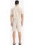 %100 Pamuk Relax Fit Cepli Keten Görünümlü Bermuda Şort C7381AX25SM 7