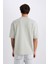 Loose Fit Bisiklet Yaka Baskılı Kısa Kollu Ağır Kumaş Tişört E0575AX25SM 6