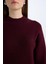 Relax Fit Yarım Balıkçı Yaka Midi Triko Bordo Elbise D8596AX24WN 7