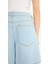 Yüksek Bel Yumuşak Jean Bermuda Şort E0960AX25SM 6