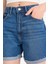 Mom Fit Yüksek Bel Paçası Katlamalı Fit Jean Şort E0924AX25SM 6