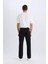 Diago Comfort Fit Rahat Kalıp Yüksek Bel Geniş Paça Siyah Jean Pantolon D9828AX25SP 6