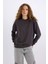 Oversize Geniş Kalıp Bisiklet Yaka Basic Düz Kalın Sweatshirt E3859AX24WN 1