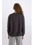 Oversize Geniş Kalıp Bisiklet Yaka Basic Düz Kalın Sweatshirt E3859AX24WN 6