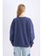 Coool Loose Fit Bisiklet Yaka Baskılı Kalın Sweatshirt E1494AX24WN 6