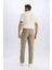 %100 Pamuk Relax Fit Rahat Kesim Düz Paça Keten Görünümlü Yazlık Kumaş Pantolon D4251AX25SM 6