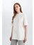 Relax Fit Bisiklet Yaka Basic Düz Kısa Kollu Tesettür Tişört Tunik E1948AX25SP 7