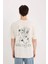 %100 Pamuk Looney Tunes Boxy Fit Bisiklet Yaka Sırt Baskılı Kısa Kollu Tişört E1871AX25SP 7