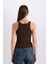 Slim Fit Dar Kesim Halter Yaka Fitilli Kaşkorse Atlet E2176AX25SP 7