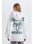 Coool Oversize Geniş Kalıp Kapüşonlu Baskılı Kalın Sweatshirt E1530AX24WN 9