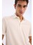 Slim Fit Dar Kesim Polo Yaka Dokulu Kısa Kollu Krinkıl Beyaz Tişört E1222AX25SM 6