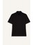 Slim Fit Dar Kesim Polo Yaka Dokulu Kısa Kollu Krinkıl Siyah Tişört E1222AX25SM 6