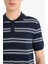 Regular Fit Polo Yaka Çizgili Kısa Kollu Yumuşak Tuşeli Triko Tişört E2665AX25SP 9