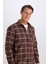 Regular Fit Polo Yaka Kareli Flanel Uzun Kollu Gömlek E2763AX24WN 8