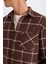 Regular Fit Polo Yaka Kareli Flanel Uzun Kollu Gömlek E2763AX24WN 9