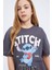 Kız Çocuk Disney Lilo & Stitch Oversize Geniş Kalıp Bisiklet Yaka Kısa Kollu Tişört E0481A825SP 8