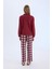 Pijama Takımı Regular Fit Uzun Kollu Üst Kareli Uzun Alt-Fall in Love E2353AX24WN 7
