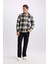 Regular Fit Polo Yaka Kareli Flanel Uzun Kollu Gömlek E2763AX24WN 6