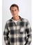 Regular Fit Polo Yaka Kareli Flanel Uzun Kollu Gömlek E2763AX24WN 8