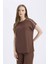 Regular Fit Bisiklet Yaka Bürümcük Kısa Kollu Tişört E1639AX25SP 7