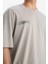 %100 Pamuk Oversize Geniş Kalıp Bisiklet Yaka Sırt Baskılı Kısa Kollu Tişört W6097AZ25SM 6