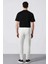 %100 Pamuk Keten Görünümlü Pantolon Beli Lastikli Slim Fit Dar Kesim Cepli Düz Paça D2671AX25SM 7