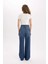 Straight Wide Yüksek Bel Uzun Jean Yıkamalı Pantolon E2975AX24CW 6
