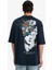 %100 Pamuk Loose Fit Bisiklet Yaka Sırt Baskılı Kısa Kollu Tişört B4320AX25SM 6