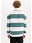 Boxy Fit Dik Yaka Yarım Fermuarlı Çizgili Sweatshirt C7045AX24AU 6