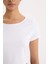 fit Crop Top Bisiklet Yaka Sporcu Kısa Kollu TIŞÖRT E2663AX25SM 7