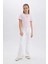 Kız Çocuk Slim Fit Dar Kesim Bisiklet Yaka Kalp Desenli Ribana Kısa Kollu Tişört E0823A825SM 6
