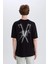 %100 Pamuk Vikings Valhalla Boxy Fit Bisiklet Yaka Sırt Baskılı Kısa Kollu Tişört E3277AX25SM 7