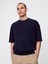 Erkek Lacivert Heavyweight Bisiklet Yaka Sweatshirt 1