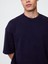 Erkek Lacivert Heavyweight Bisiklet Yaka Sweatshirt 3