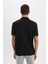 Regular Fit Polo Yaka Yarım Fermuarlı Kısa Kollu Siyah Tişört E4233AX25SM 6