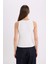 Slim Fit Dar Kesim Bisiklet Yaka Fitilli Kaşkorse Beyaz Atlet A3422AX25SP 6